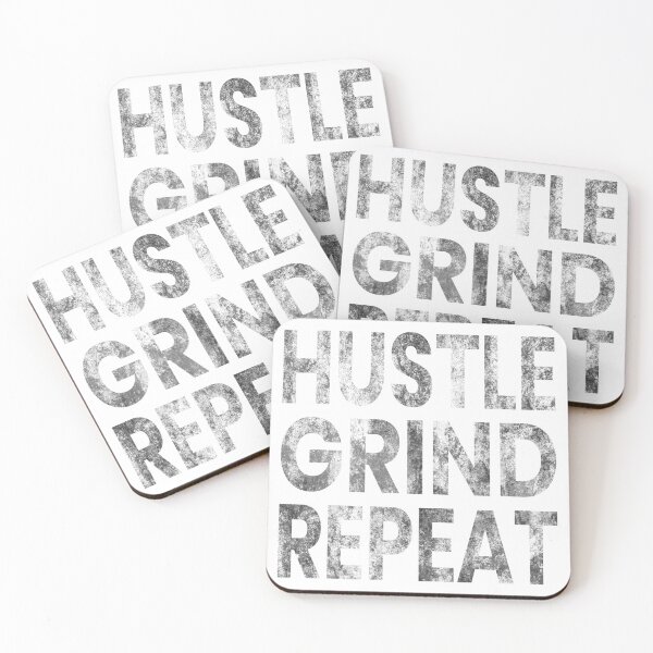 Item preview, Hustle Grind Repeat Bold Grunge Typography Motivational Design designed and sold by MONTRIS.