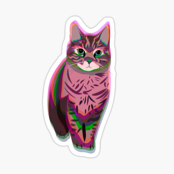 A very sweet sitting cat Sticker