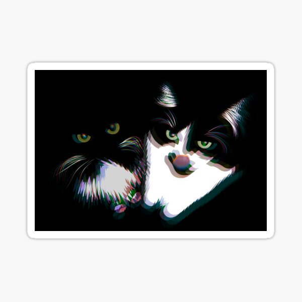 Vista previa del artículo con la obra «Gatos negros opuestos», diseñado y vendido por Pbjaejamz.