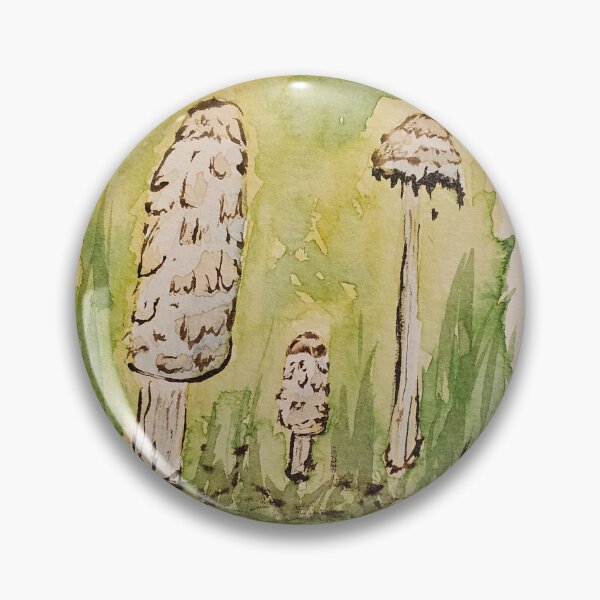 Item preview, Coprinus comatus mushroom ink cap mycology painting watercolor illustration  designed and sold by katpotkin.