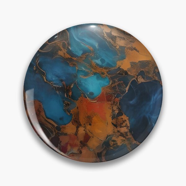 Item preview, Deep Blue Marbling with Orange designed and sold by Ciervo Primavera.