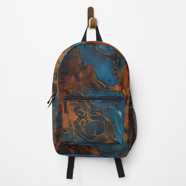 Item preview, Deep Blue Marbling with Orange designed and sold by Ciervo Primavera.