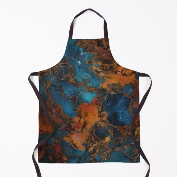 Item preview, Deep Blue Marbling with Orange designed and sold by Ciervo Primavera.