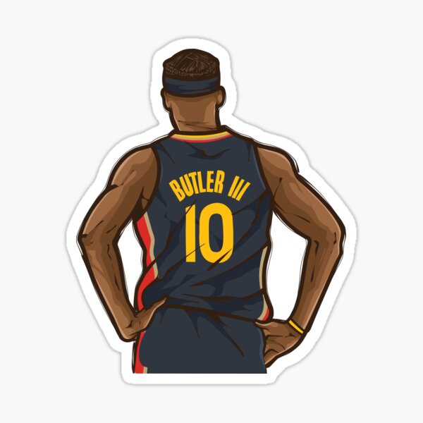 Vista previa del artículo con la obra «Jimmy Butler III Golden State Back-To Cartoon», diseñado y vendido por RatTrapTees.