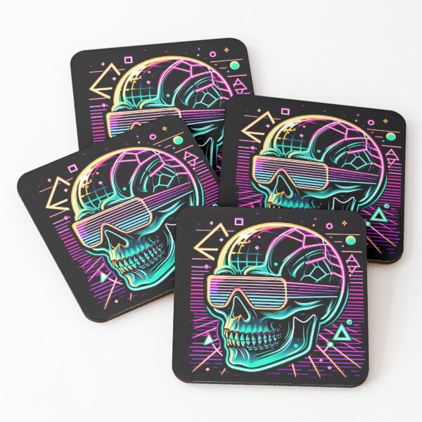 Item preview, Vaporwave Aesthetic Skull, Skelton, neon, glowing designed and sold by Brilliant minds.