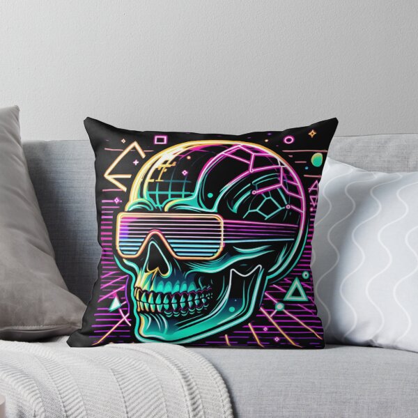 Item preview, Vaporwave Aesthetic Skull, Skelton, neon, glowing designed and sold by Brilliant minds.