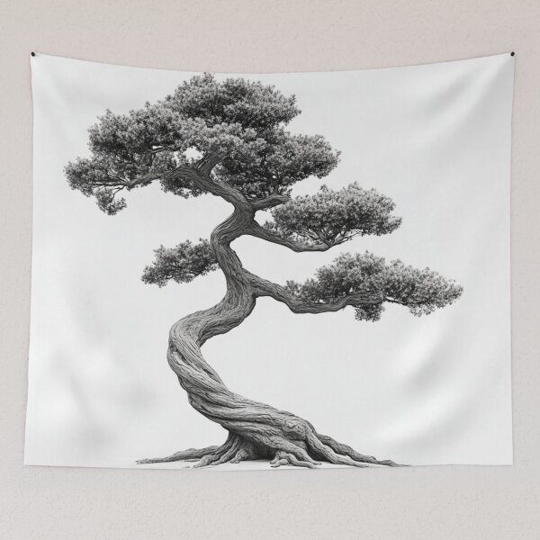 Item preview, Bonsai Tree in Minimalist Art designed and sold by ArtemisDesignAI.