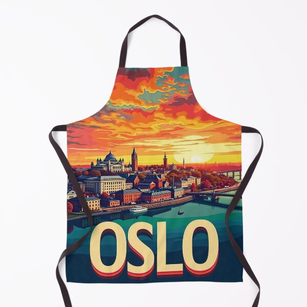 Item preview, Digital Retro Pop Art Poster of Oslo, Norway | Vintage Style Norway Art | Oslo Cityscape Design designed and sold by PaintedPixels01.