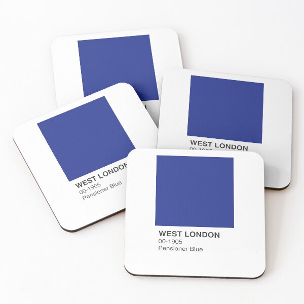 Item preview, West London Pensioner Blue Colour Swatch - White Border designed and sold by The Colourful Game.