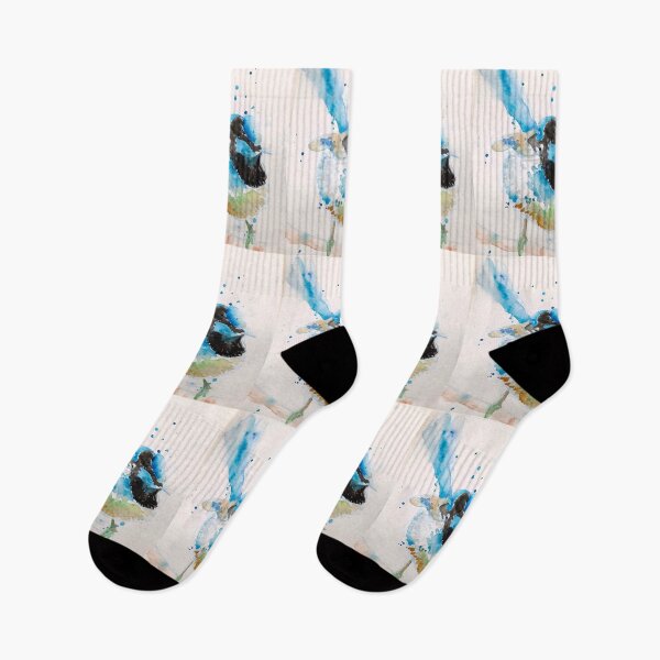 Item preview, Blue Wren Watercolour Painting Splashy Cute  designed and sold by Sarah  Rajkotwala.