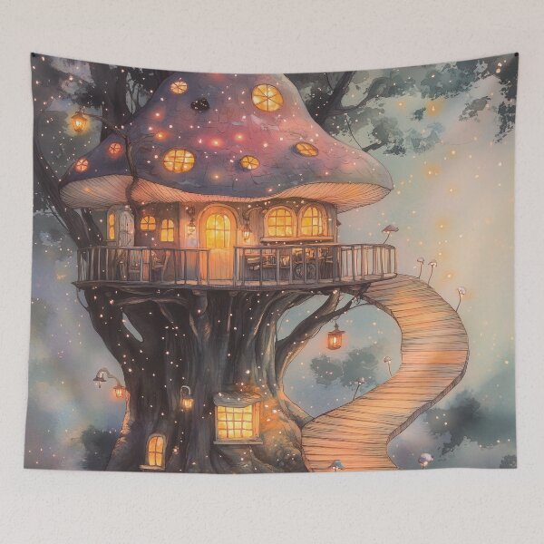 Item preview, Mushroom Treehouse Escape designed and sold by SporeandCanvas.