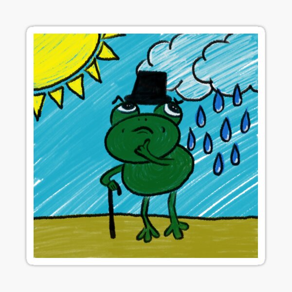 Vista previa del artículo con la obra «Rana confundida por el clima de la mañana», diseñado y vendido por delilahmarissab.