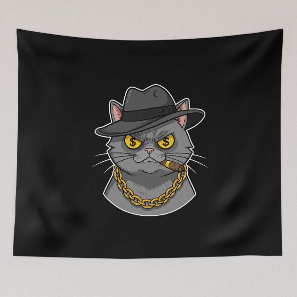 Item preview, Badass Cat Mafia Boss - Gangster Feline Kingpin designed and sold by Meow Cat.