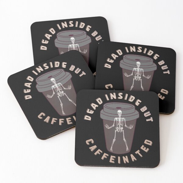 Item preview, Dead Inside But Caffeinated Skeletons Drinking Coffee Funny Skeletons Halloween Gifts for Coffee Lovers Skull Spooky  designed and sold by MatthewViews.