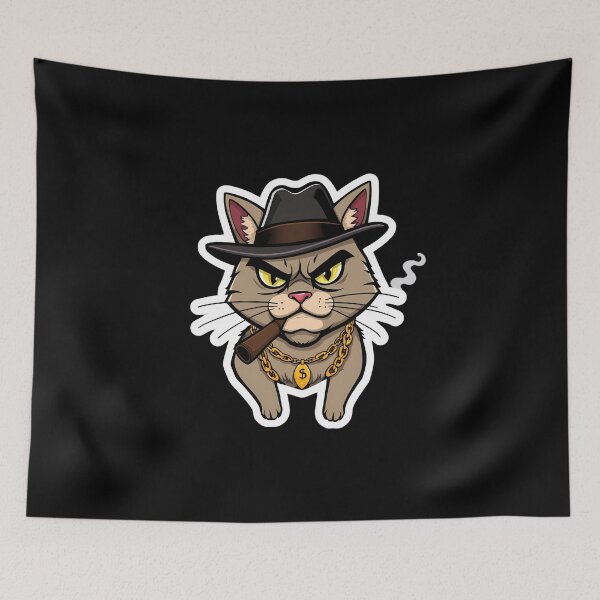 Item preview, Badass Cat Gangster - Cool Kitty Mobster Art designed and sold by Meow Cat.