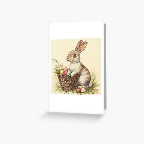 Item preview, Vintage Easter with Egg Basket designed and sold by WinfinityStudio.