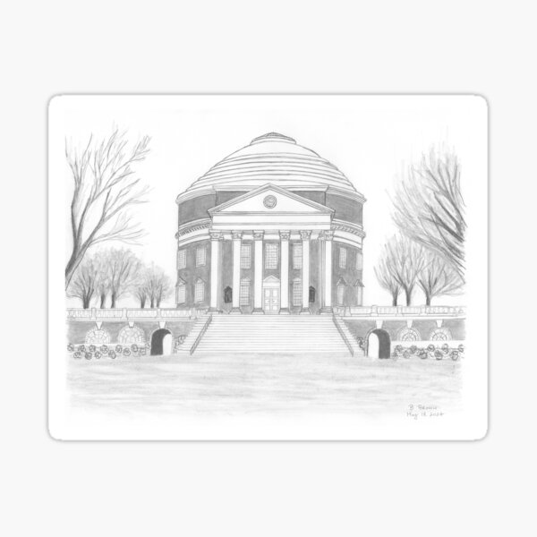 Item preview, UVA Rotunda Charlottesville Virginia; sketch is original hand-drawn, prints available - message us designed and sold by Graphite Cove.