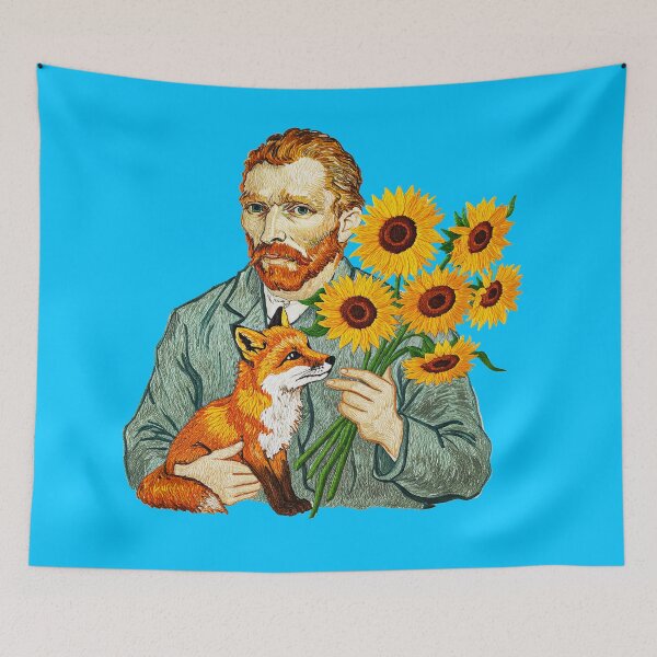 Item preview, Vincent van Gogh Sunflowers and  Fox designed and sold by TeeARTHY.