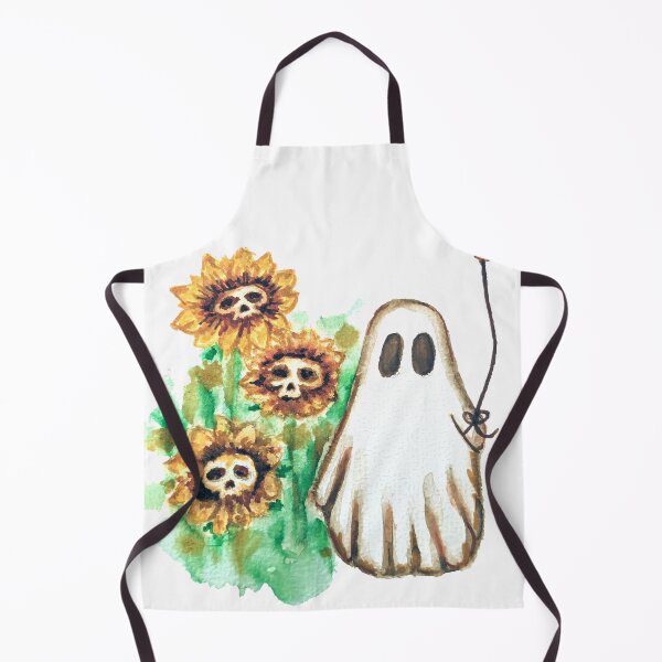 Item preview, cute ghost with ballon and flowers designed and sold by Spiderandfly.