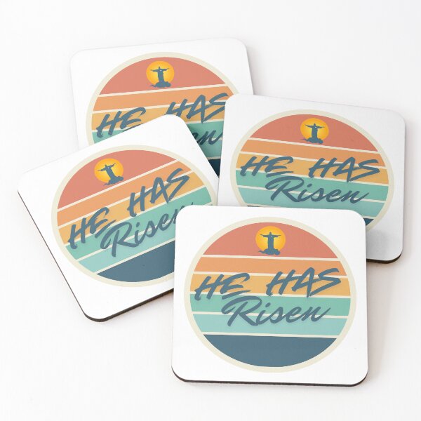 Item preview, He Has Risen - Vibrant Retro Easter Design designed and sold by Coaster Culture Industries.