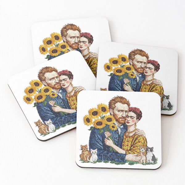 Item preview,  Vincent van Gogh  and Frida Kahlo Cats designed and sold by TeeARTHY.