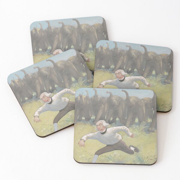 Item preview, Man Running from Elephants designed and sold by Open Gallery.