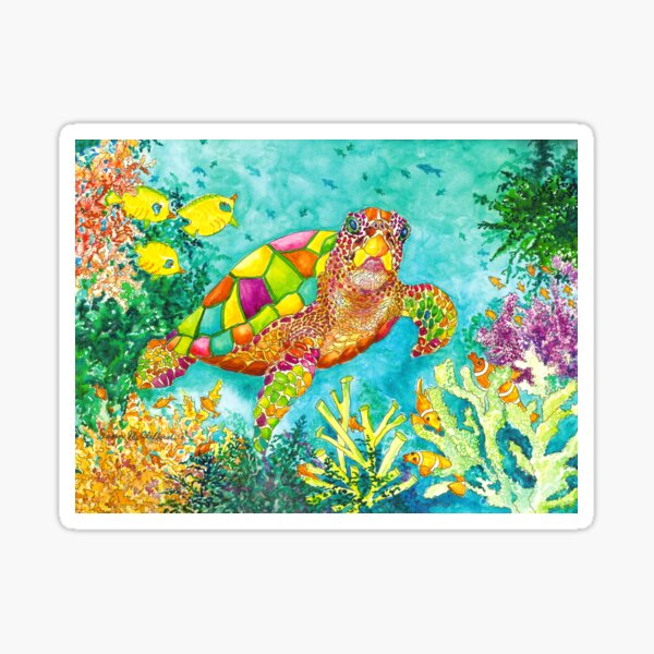 Item preview, Colorful Watercolor Sea turtle designed and sold by susan-clifford.