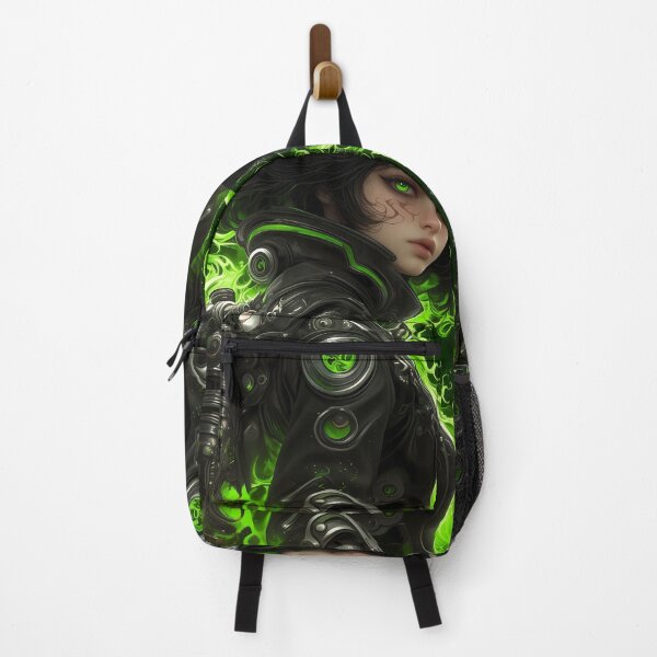 Item preview, Cybernetic Anime Warrior with Neon Flames designed and sold by mildaclairmo.