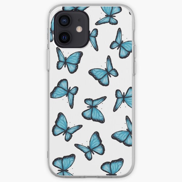 Blue Butterflies, Pattern, Wings, Wildlife, Insects, Nature, From Original Art iPhone Soft Case