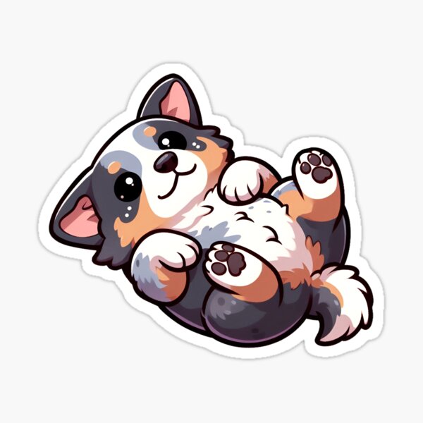 Item preview, Chibi Australian Cattle Dog Asking for a Belly Rub designed and sold by City0fDreams.