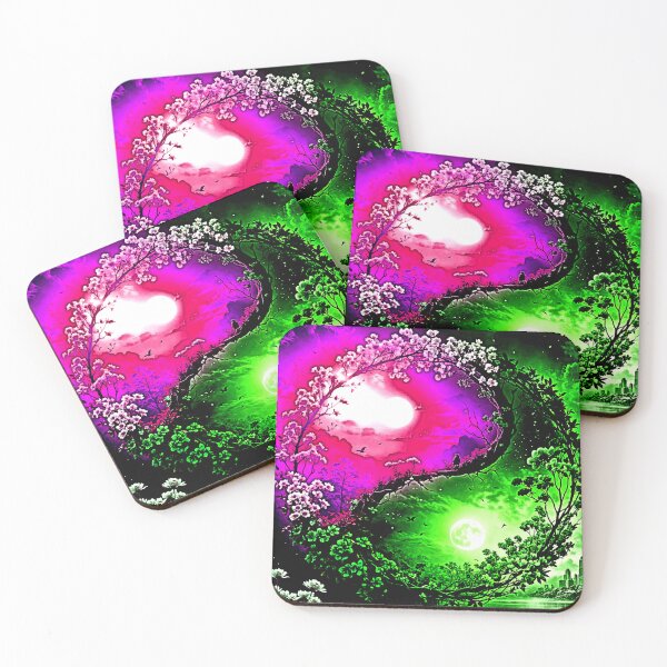Item preview, Pink Sun and Green Moon Ying Yang designed and sold by Earth Nature Creations.