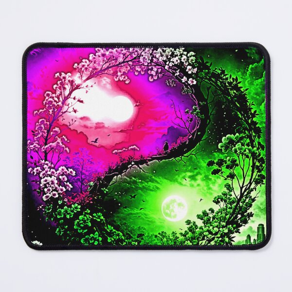 Item preview, Pink Sun and Green Moon Ying Yang designed and sold by Earth Nature Creations.