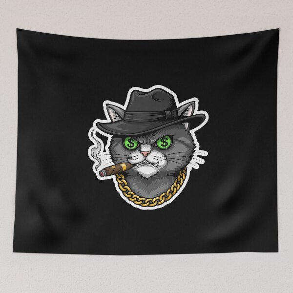 Item preview, Badass Cat Crime Lord – The Purrfect Underworld Ruler designed and sold by Meow Cat.