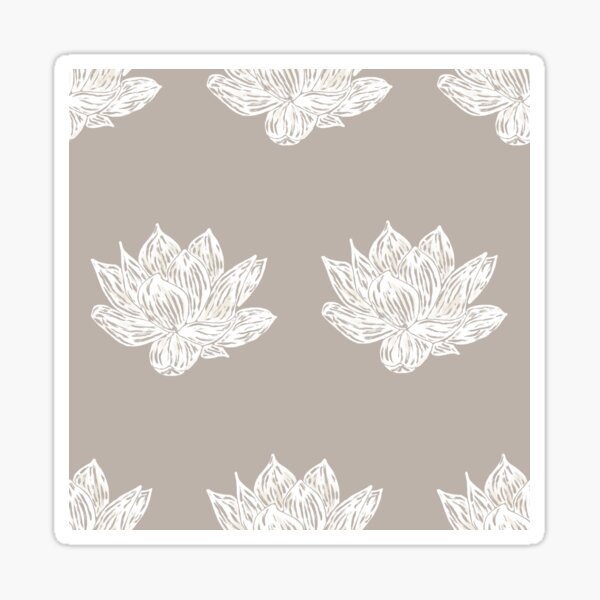 Item preview, White lotus on tan designed and sold by katerosestudios.