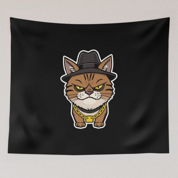 Item preview, Badass Cat Street Hustler – Thug Life Kitty Vibes designed and sold by Meow Cat.