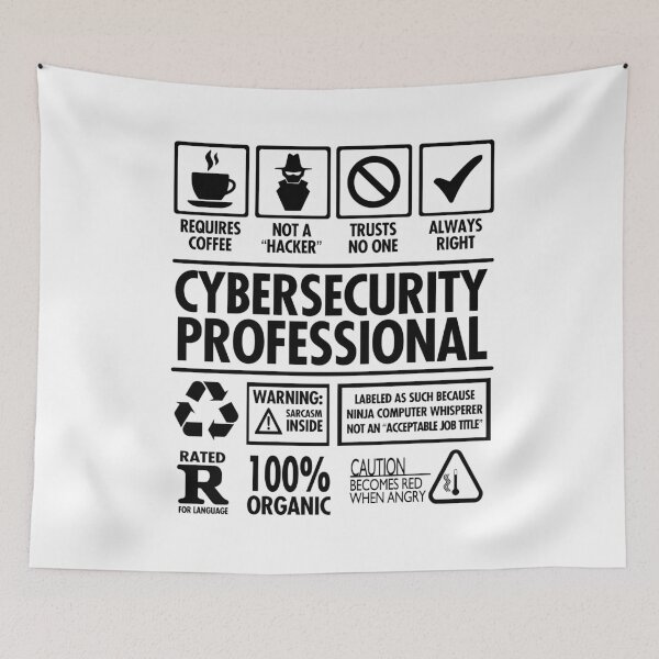 Item preview, Cybersecurity Professional Label (Black with No Background) designed and sold by CyberMaverick80.