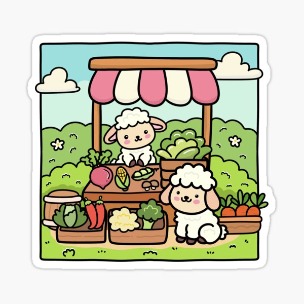 Item preview, Cute Sheep Farmers Market designed and sold by Mimoshi.