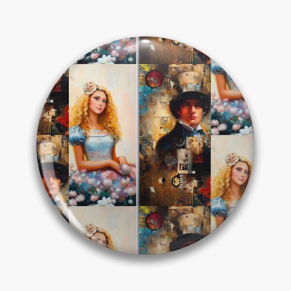 Item preview, Steampunk Alice in Wonderland and The Mad Hatter painting  designed and sold by CristalleLisa.