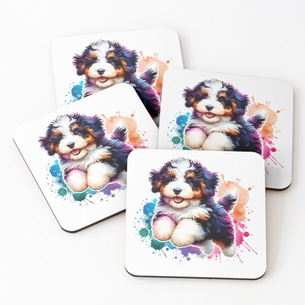 Artikelvorschau, Watercolor Cute Bernedoodle Puppy entworfen und verkauft von ChaosReigns91.