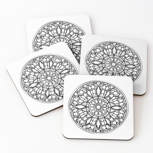 Item preview, Gothic Rose Window Cathedral Stained Glass Medieval Church Art  designed and sold by inkoutninja.