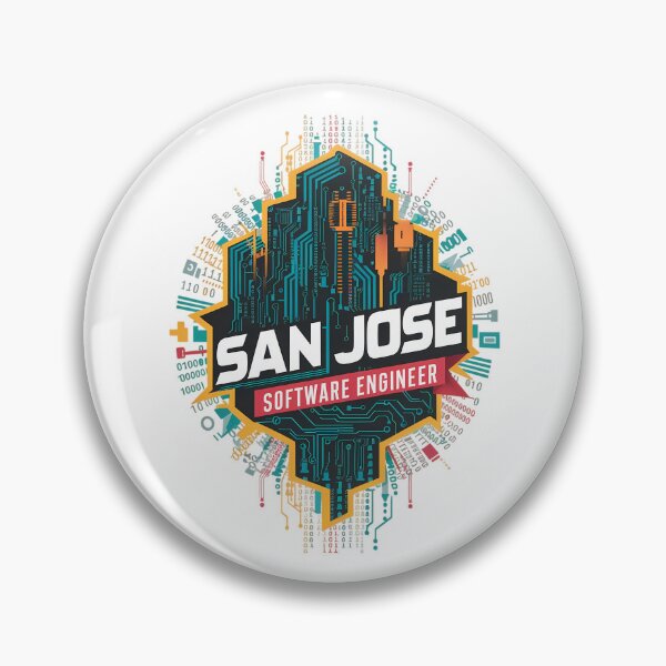 Artikelvorschau, Softwareentwickler in San Jose | Lebendige blaugrüne Skyline mit digitalem Elementdesign entworfen und verkauft von MoMidoStore.
