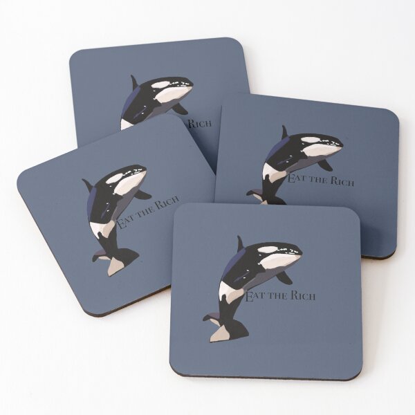Item preview, Orca illustration and "Eat the Rich" designed and sold by petridishbaby.