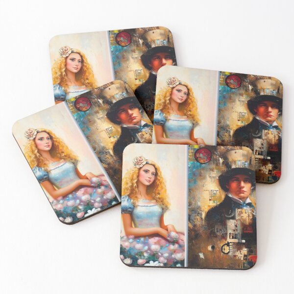 Item preview, Steampunk Alice in Wonderland and The Mad Hatter painting  designed and sold by CristalleLisa.