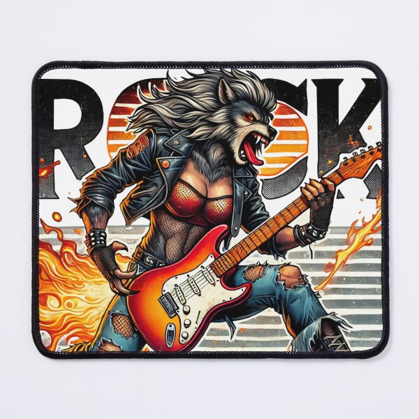 Item preview, Rocker Wolf on Fire designed and sold by JonelleTshirts.