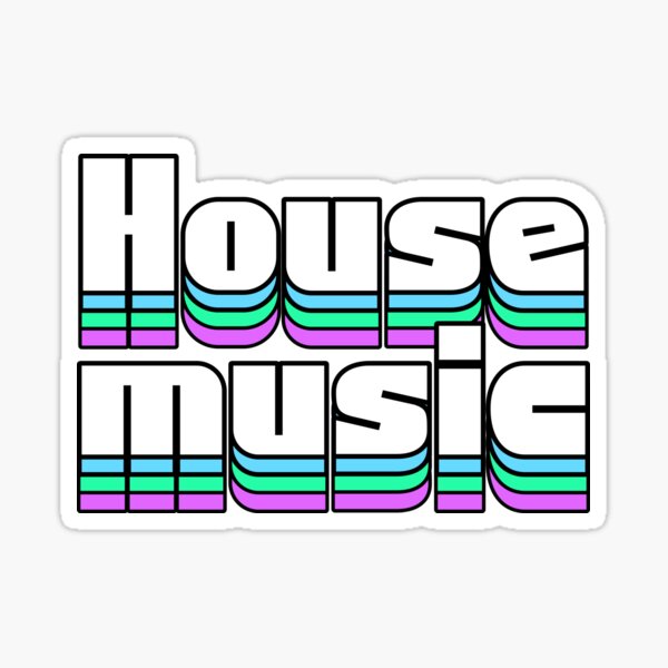 Item preview, HOUSE MUSIC  - Staged Gradient Vibes (white/blue)  designed and sold by Discothreadz.