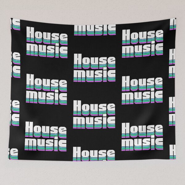 Item preview, HOUSE MUSIC  - Staged Gradient Vibes (white/blue)  designed and sold by Discothreadz.