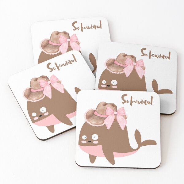 Item preview, Whale wearing a cowboy hat with a pink bow designed and sold by LaUnArt.