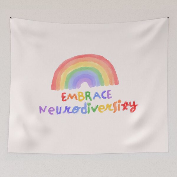 Item preview, Embrace Neurodiversity Autism Awareness Rainbow designed and sold by PeuCamposF. Inspyre.