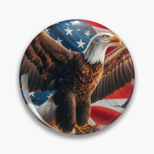 Item preview, Águila calva con la bandera estadounidense designed and sold by Rob5Designs.
