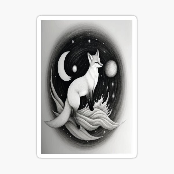 Aperçu de l'œuvre  Renard rêveur lunaire créée et vendue par Rorospirit.